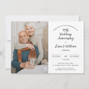 Minimale foto 40ste trouwdag kaart