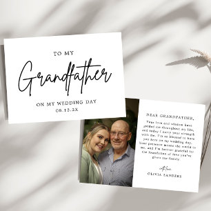 Minimale foto aan mijn grootvader op mijn trouwdag bedankkaart