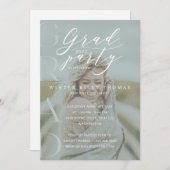 Minimale foto Afstudeerder Partij Moderne Calligra Kaart (Voorkant / Achterkant)