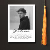 Minimale Foto Afstuderen Party Tassel Zwart Wit Kaart