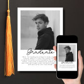 Minimale Foto Afstuderen Party Tassel Zwart Wit Kaart