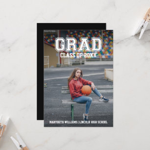 Minimale foto-Afstuderen Varsity Party-kaart Kaart