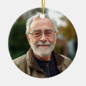 Minimale foto alleen op voorzijde - tekst op achte keramisch ornament (Voorkant)