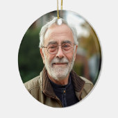 Minimale foto alleen op voorzijde - tekst op achte keramisch ornament (Links)