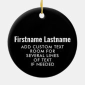 Minimale foto alleen op voorzijde - tekst op achte keramisch ornament (Achterkant)