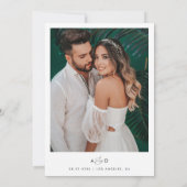 Minimale foto Ampersand Monogram Kalender Bruiloft Save The Date (Achterkant)