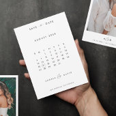 Minimale foto Ampersand Monogram Kalender Bruiloft Save The Date