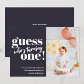 Minimale foto Baby 1ste verjaardag Kaart (Voorkant / Achterkant)