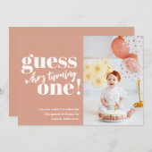 Minimale foto Baby 1ste verjaardag Kaart (Voorkant / Achterkant)
