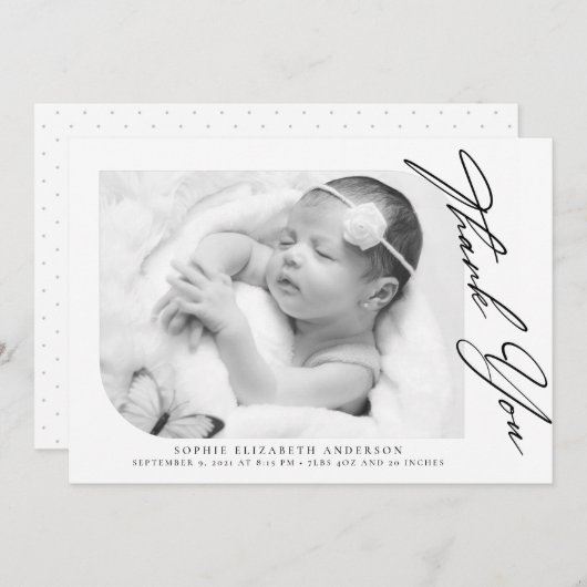 Minimale foto-Baby Hartelijk dank  Bedankkaart (Voorkant / Achterkant)