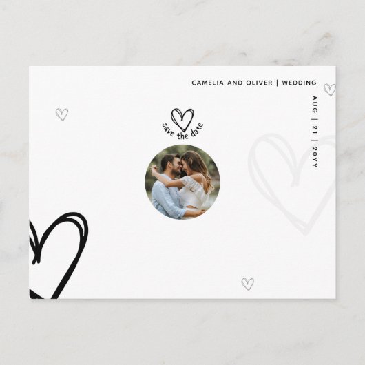 MINIMALE FOTO Bespaar de datum - op een budgetkwal Briefkaart (Voorkant)