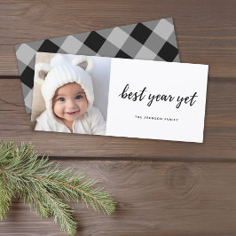 Minimale foto Beste jaar, maar Moderne Kerstmis Feestdagenkaart