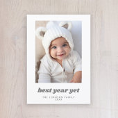 Minimale foto Beste jaar, maar Moderne Kerstmis Feestdagenkaart