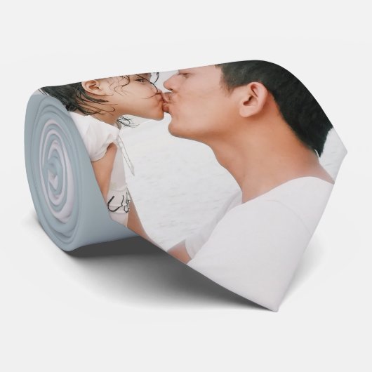 Minimale foto Beste vader ooit Vaderdag Stropdas (Opgerold)