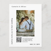 MINIMALE Foto Bewaar de datum QR CODE Kostenbespar Briefkaart (Voorkant)