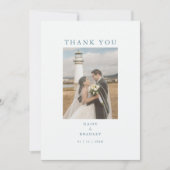 Minimale foto bruiloft bericht plat dank u kaart (Voorkant)