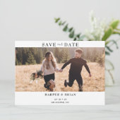 Minimale foto-bruiloft bewaart de datumkaart kaart (Staand voorkant)