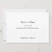 Minimale foto-bruiloft bewaart de datumkaart kaart (Achterkant)