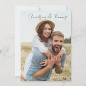 Minimale foto-bruiloft bewaart de datumkaart kaart (Achterkant)