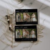 Minimale foto-bruiloft bewaart de datumkaart kaart
