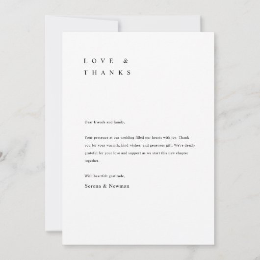 Minimale foto-bruiloft Hartelijk dank Bedankkaart (Achterkant)