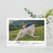 Minimale foto-bruiloft Hartelijk dank Bedankkaart (Staand voorkant)
