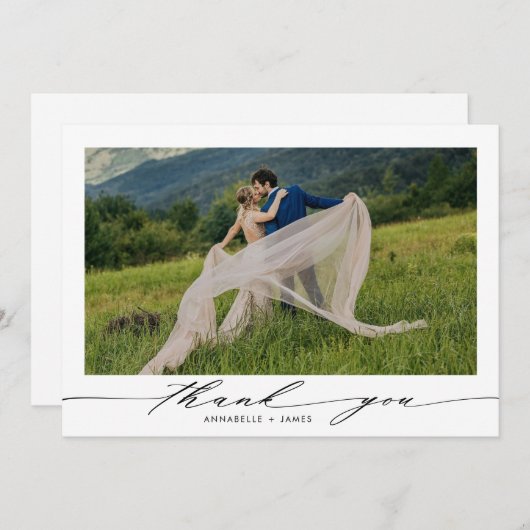 Minimale foto-bruiloft Hartelijk dank Bedankkaart (Voorkant / Achterkant)
