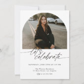 Minimale foto-collage Moderne script Afstuderen Kaart (Achterkant)