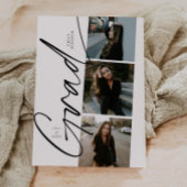 Minimale foto-collage Moderne script Afstuderen Kaart