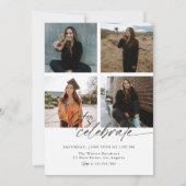 Minimale foto-collage Moderne script Afstuderen Kaart (Achterkant)