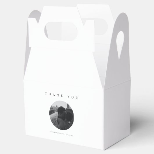 Minimale foto Dank u bruiloft gunst dozen Bedankdoosjes (Geopend)