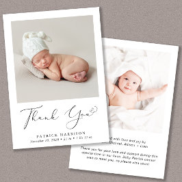 Minimale foto Dank u geboorte Aankondiging