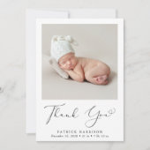 Minimale foto Dank u geboorte Aankondiging (Voorkant)