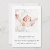 Minimale foto Dank u geboorteaankondiging (Achterkant)