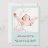 Minimale foto Dank u Mint Birth Aankondiging (Achterkant)