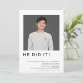 Minimale foto die hij maakte... zwart wit Afstuder Kaart (Staand voorkant)