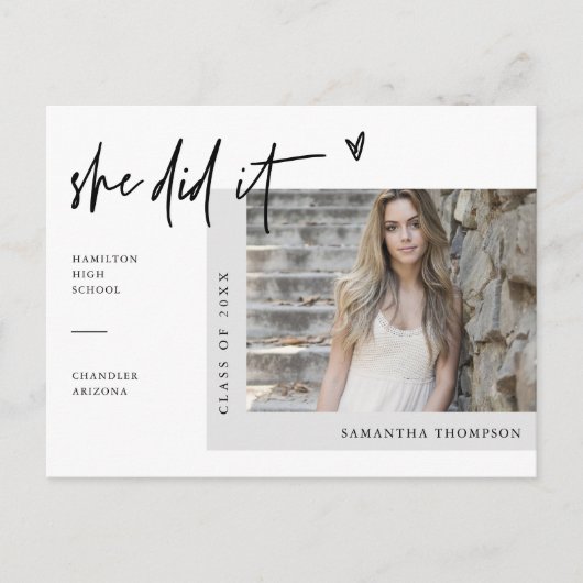 Minimale foto die ze maakte van het Afstuderen Briefkaart (Voorkant)