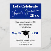 Minimale foto diploma feestje folie uitnodiging (Achterkant)