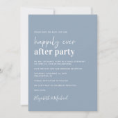 Minimale foto Dusty Blue bruiloft receptie Save The Date (Voorkant)