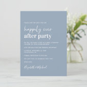 Minimale foto Dusty Blue bruiloft receptie Save The Date (Staand voorkant)