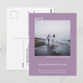 Minimale foto Eenvoudige lavender Weddenschap RSVP Briefkaart (Voorkant / Achterkant)