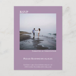 Minimale foto Eenvoudige lavender Weddenschap RSVP Briefkaart