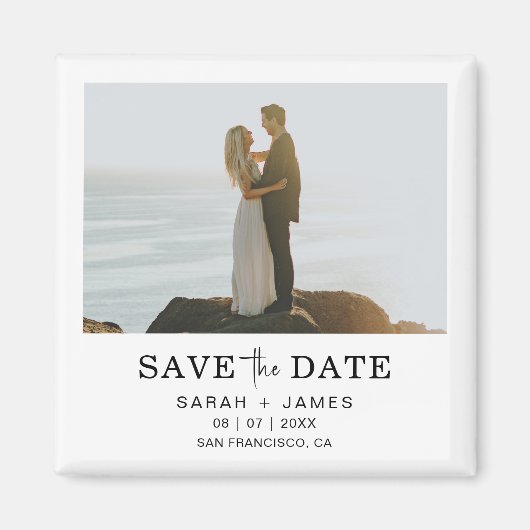 Minimale foto elegant Modern slaat de datum op Magneet (Voorkant)