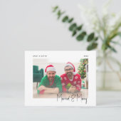 Minimale foto gehuwd en grof zwart LGBTQ-script Feestdagenkaart (Staand voorkant)