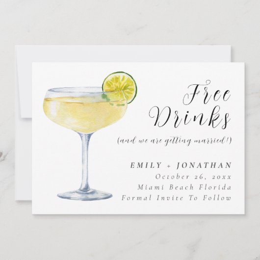 Minimale foto grappige bruiloft opslaan van de dat kaart (Voorkant)