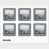 Minimale foto grijze liefde en Bedankt bruiloft Vierkante Sticker (Vel)