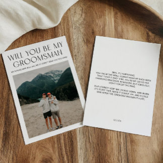 Minimale foto Groomsman voorstel Kaart
