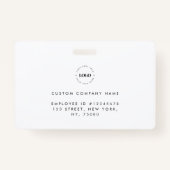 Minimale foto-id-Kaart met aangepaste Logo en teks Badge (Achterkant)