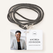 Minimale foto-id-Kaart met aangepaste Logo en teks Badge (Voorkant met draagriem)