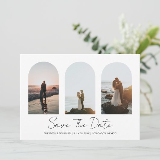 Minimale foto-inkeping Lijst opslaan datum Save The Date (Staand voorkant)